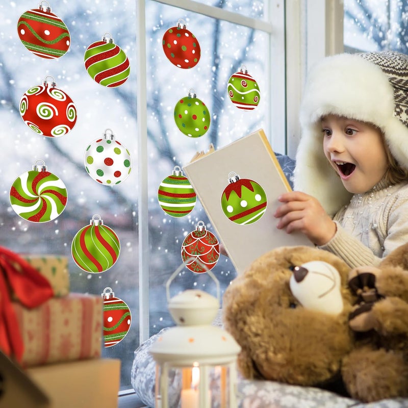 TREWAVE Christmas Ball Cutouts Christmas Bulletin Board Decorations Classroom Winter Holiday Cut-Outs Ornaments Home School Xmas Stickers for Wall Window Blackboard Decor - Image 5